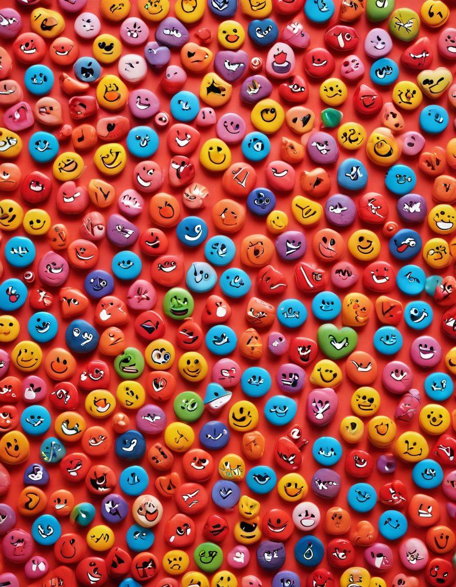 A captivating social media feed filled with vibrant posts showcasing diverse people expressing emotions like joy, surprise, and nostalgia. Each post should include eye-catching visuals like heart emojis and engaging call-to-action buttons. A backdrop of digital devices and social media icons should symbolize the online marketing landscape. super-realistic. vibrant colors. dynamic composition.